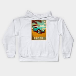 Brazil Beach Buggy Vintage Travel Art Poster Kids Hoodie